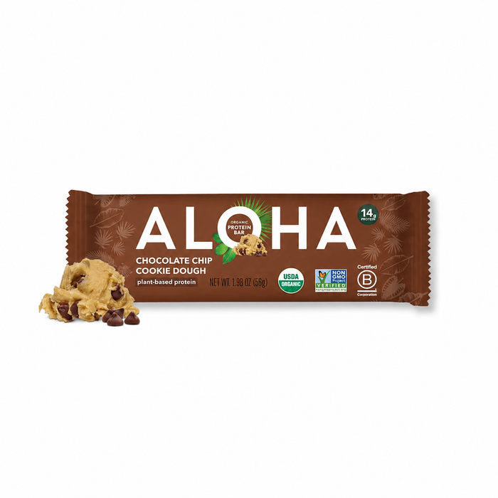 Aloha Organic Plant Based Protein Bar - Chocolate Chip Cookie Dough